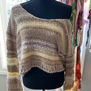 Free people knit sweater bell sleeves size medium